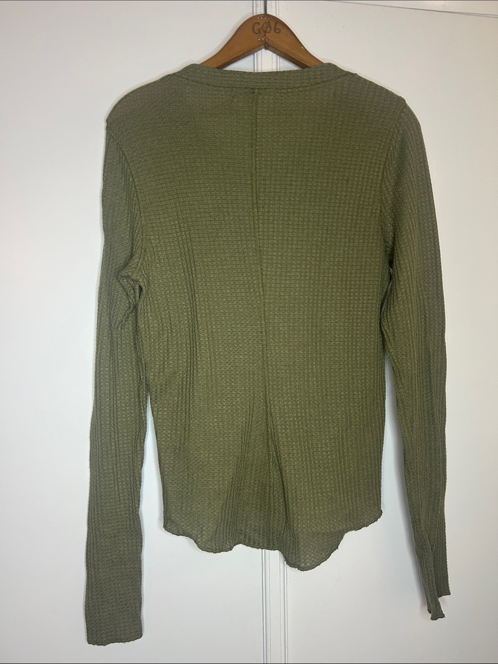 Natural Life Olive Green Waffle Knit Henley Top - Picture 7 of 7